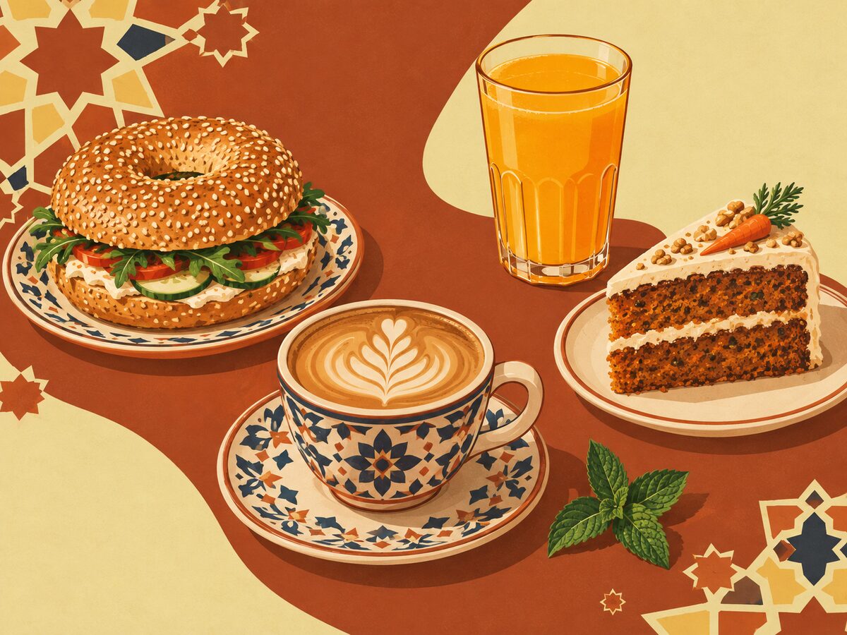 Illustration des produits signature de Zayna Coffee Shop